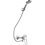   DELABIE falon kívüli karos zuhanyszett, gégecsöves esőztető kézi zuhany, fix zuhanyrózsa tartó, STOP/CHECK tárcsák, önürítő, 9L/p