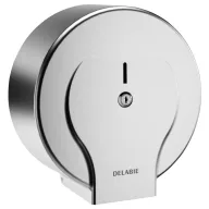   DELABIE vandálbiztos nagytekercses WC-papír adagoló L=400m/D=270mm JUMBO MAXI tekercshez, hézagmentes, egyrészes test, r.m. acél, selyem