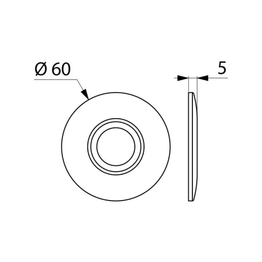DELABIE takarótárcsa 1/2"-os fali kifolyókhoz, 21/60mm, krómozott sárgaréz, 2db-os csomag