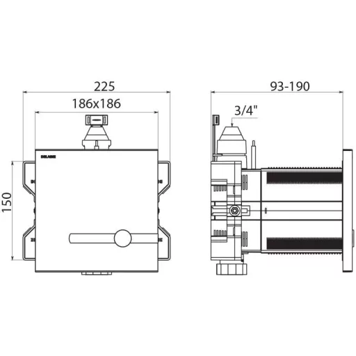 DELABIE TEMPOMATIC Dual Control WC öblítő kit BOX-szal, infra és nyomógombos duális vezérléssel, hálózati