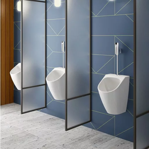 DELABIE TEMPOMATIC 4 vandálbiztos, fali elemes infra piszoár öblítő, faltól 50mm-es furatközéppontú bekötőcsővel