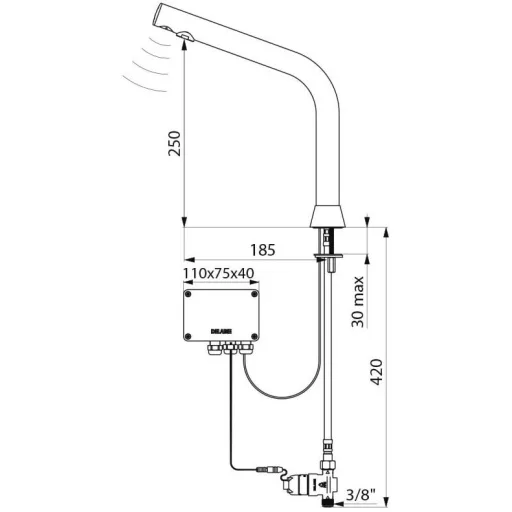 498035 magasított infracsap műszaki rajza.