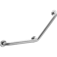   DELABIE 135°-ban hajlított kapaszkodó, rm acél, UltraSatin selyem, 170 kg-ig terhelhető, d=32 mm, 400x400 mm