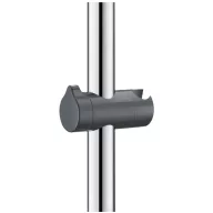   DELABIE szürke antracit bevonatú nylon, csúsztatható zuhanyfej tartó 32 mm-es zuhanykapaszkodókra, ergonomikus rögzítőfejjel