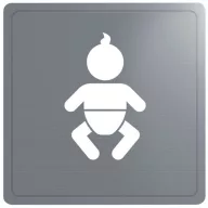   DELABIE Babapelenkázó piktogram, r.m. acél, selyem, 1,2 mm vastag lemezből, öntapadós hátlappal