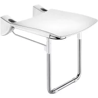   DELABIE Comfort ülőfelületű felhajtható zuhanyülőke lábbal, 420x506mm, UltraPolish fényes r.m. acél vázon