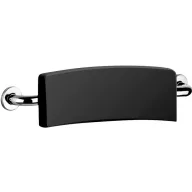   DELABIE Comfort háttámla zuhanyülőke és WC mögé, fekete PU támasz UltraPolish fényes r.m. acél vázon, 150mm