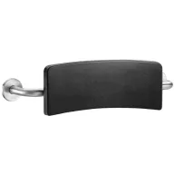   DELABIE Comfort háttámla zuhanyülőke és WC mögé, fekete PU támasz UltraSatin selyem r.m. acél vázon, 150mm