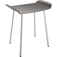   DELABIE Be-line mobil zuhanyszék rozsdamentes acél lábakkal, H=480mm, nagy szilárdságú műanyagból készült 540x360mm antracit ülőfelület