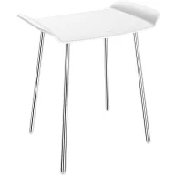  DELABIE Be-line mobil zuhanyszék rozsdamentes acél lábakkal, H=480mm, nagy szilárdságú műanyagból készült 540x360mm fehér ülőfelület