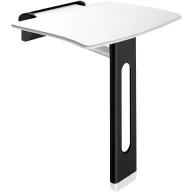   DELABIE Be-line felhajtható zuhanyzó ülőke lábbal, 450x455mm, levehető, alumínium, matt fekete konzol és láb