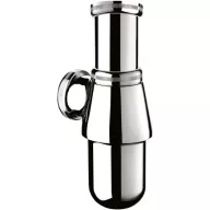   DELABIE fém szifon piszoárhoz, mosdóhoz hátsó vízelvezetéssel D=32mm, krómozott sárgaréz, 5/4", H=120-185mm, vízszint 50mm