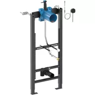   DELABIE TEMPOFIX 3 piszoár szerelőkeret vízzáró BOX-szal és transzformátorral TEMPOMATIC 4 automata piszoár öblítőszelephez,  1/2" flexibilis cső bekötésű öblítőfejes piszoárokhoz, hálózati, kit 1/2