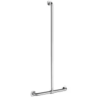   DELABIE T-alakú kapaszkodó csúsztatható függőleges szárral, ArN biztonsági hegesztésű UltraPolish fényes r.m. acél D=32mm, 1150x500mm