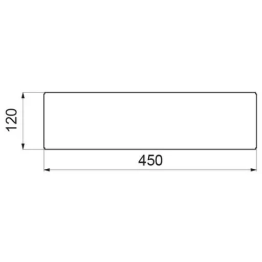 DELABIE fali piperepolc, 450 mm széles, 120 mm mély, lekerekített, biztonságos sarkokkal, r. m. acél, fényes