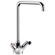   DELABIE nagy vízátfolyású mosogató csaptelep, 300 mm hosszú, 315 mm magas lengő kifolyóval, álló, 100 liter/perc