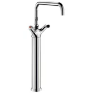   DELABIE nagy vízátfolyású, magasított mosogató csaptelep oszlop, 300 mm hosszú, 650 mm magas lengő kifolyóval, álló, 100 liter/perc