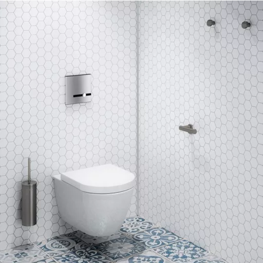 DELABIE TEMPOFIX 3 szerelőkeretes WC öblítő Dual Control infra és nyomógombos vezérléssel, álló, önhordó, hálózati