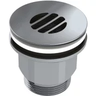   DELABIE HYGIÉNA rácsos fix leeresztő szelep túlfolyó nélküli r.m. acél mosdókhoz, H=50mm, konkáv, csavar nélkül, 1-2mm, 5/4"
