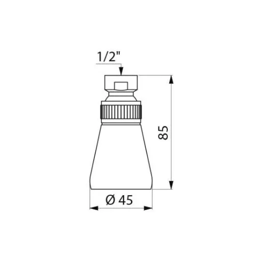 DELABIE GYM COMFORT mennyezeti zuhanykifolyó 1/2" csatlakozással, keskeny D=45mm, 30l/p
