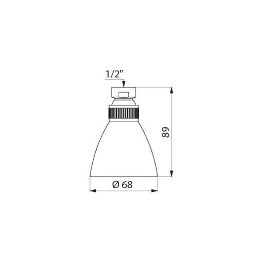 DELABIE GYM COMFORT mennyezeti zuhanykifolyó 1/2" csatlakozással, D=68mm, 30l/p