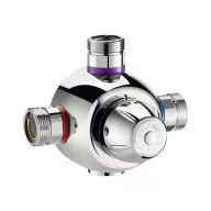   DN32 5/4" csoportos termosztatikus keverőszelep DELABIE Premix Comfort, szűrőkkel és visszacsapó szelepekkel, 32-42°C, 30-110L/p