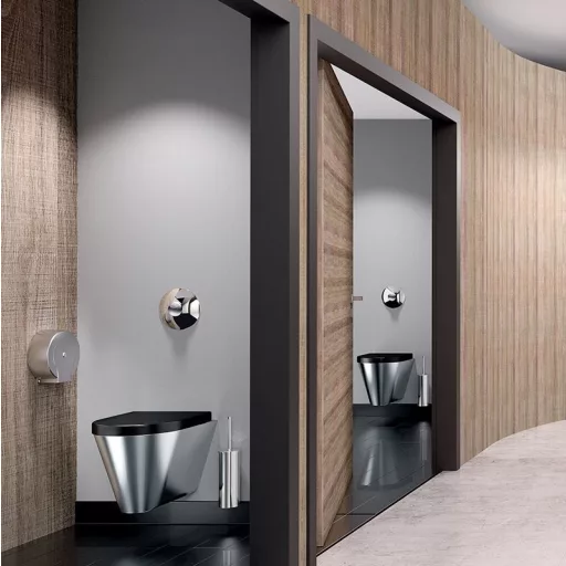 A Delabie Tempoflux 2 vandalbiztos direkt öblítésű nyomógombos WC-öblítő egy tartós és megbízható megoldás, amely ellenáll az erős igénybevételnek és vandalizmusnak.