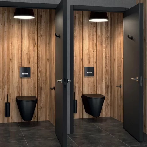Prémium megjelenésű közösségi WC-k ideális választása.