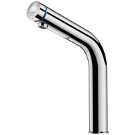   DELABIE TEMPOMIX 3 álló, fejben keverő nyomógombos, 7mp időzített mosdó csap H-M vízre, 3L/perc, H=255mm magas, r.m. acél, krómozott fényes