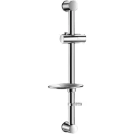   DELABIE zuhanytartó rúd H=580mm/D=25mm, csúsztatható és dönthető zuhanyrózsa tartó, gégecső rögzítő, szappantartó, r.m. acél