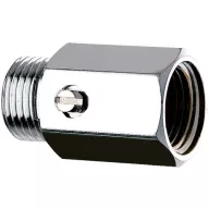   DELABIE átfolyásszabályozó szelep, egyenes elzárócsap idom, M1/2"-F1/2", L=35mm, sárgaréz