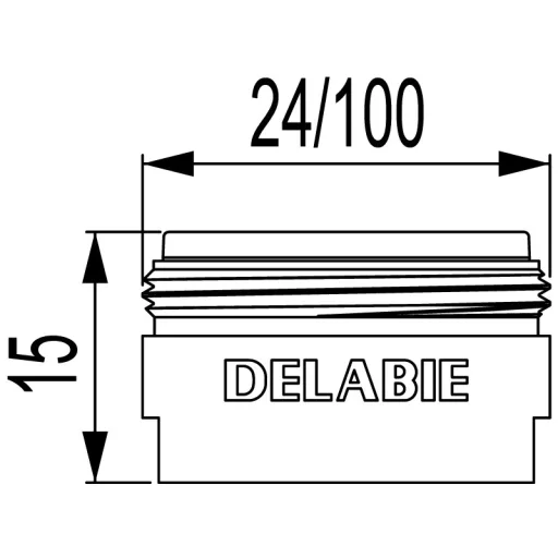DELABIE ECO víztakarékos vízsugárvető 3L/perc, állítható vízátfolyás 1,5-6L/perc között, vízkőtaszító hostaform betét, M24/100