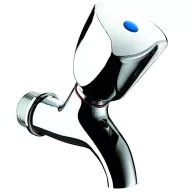   DELABIE fali csapoló tekerőfejjel kiöntőhöz fix kifolyóval, hosszú élettartamú szeleppel, sárgaréz test, M3/8" vagy M1/2", L=80mm