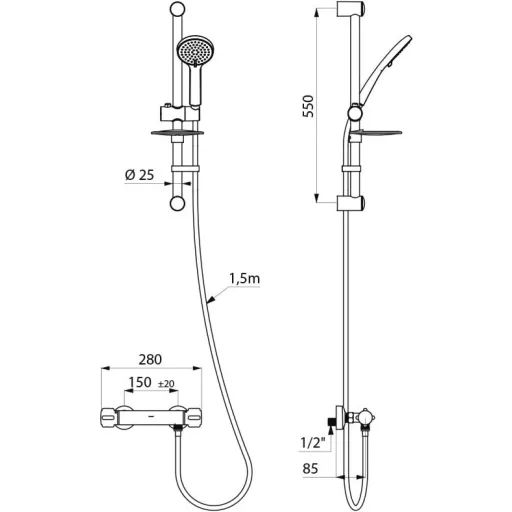 H9739KIT méretezett rajz.