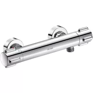   DELABIE SECURITHERM Dual Control falon kívüli termosztatikus zuhany csaptelep forrázásgátlós hőfok-állítóval és átfolyás-szabályzóval, 9L/p, sima csatlakozók