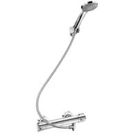   DELABIE SECURITHERM falon kívüli termosztatikus zuhanycsaptelep KIT forrázásgátlós keverővel, automatikus ürítővel, hagyományos M1/2" fali csatlakozással, kézizuhannyal és fix fali zuhanytartóval