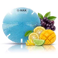   G-MAX Tropical Sweet - édes trópusi gyümölcs illatosított piszoár rács, nagy teljesítményű, fröccsenésgátló sörték és rácsos dual felület, D=200mm, 60 napos
