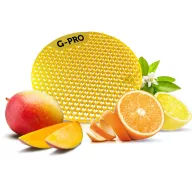   G-PRO Citrus Mango - citrus - mangó piszoár illatosító rács, fokozott teljesítményű, fröccsenésgátló sörték és méhsejt rácsos, dual felület, D=162mm, 45 napos