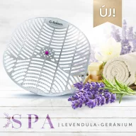   G-Screen Spa - levendula - geránium illatosított piszoár rács, fröccsenésgátló rácsos szerkezet, színes célzó golyó, D=178mm, színtelen, 30 napos
