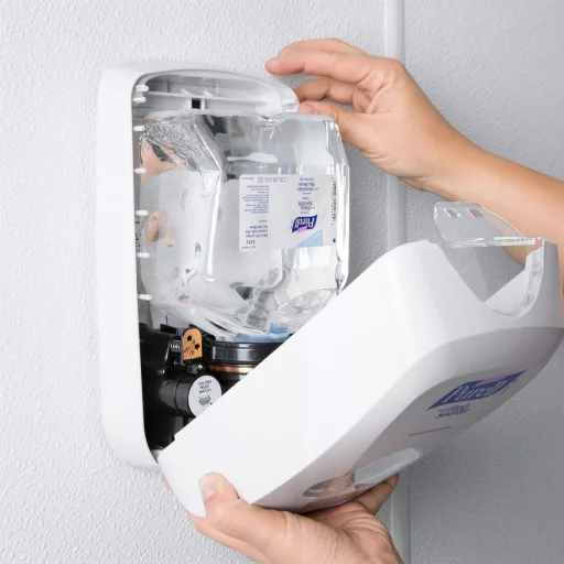 PURELL automata kézfertőtlenítő gél adagoló, TFX rendszer, 1200ml, érintésmentes szenzoros működtetés, elemes, fehér