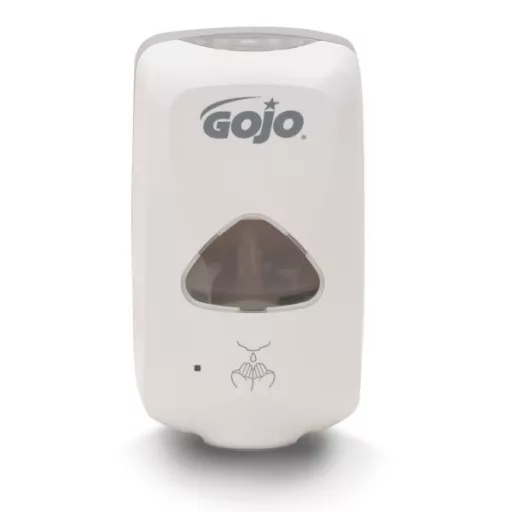 GOJO automata kézmosó habszappan adagoló, TFX rendszer, 1200 ml, érintésmentes szenzoros működtetéssel, elemes, fehér színű