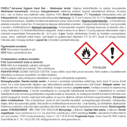 PURELL ES1 kézfertőtlenítő Starter csomag - 1db fali adagoló és 1db PURELL Advanced gél 450ml patron