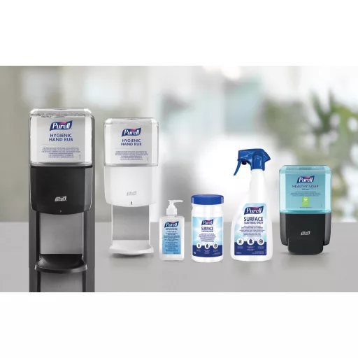 PURELL MESSENGER kézfertőtlenítő állvány ES8 automata adagolóval, patron nélkül, grafit/fekete