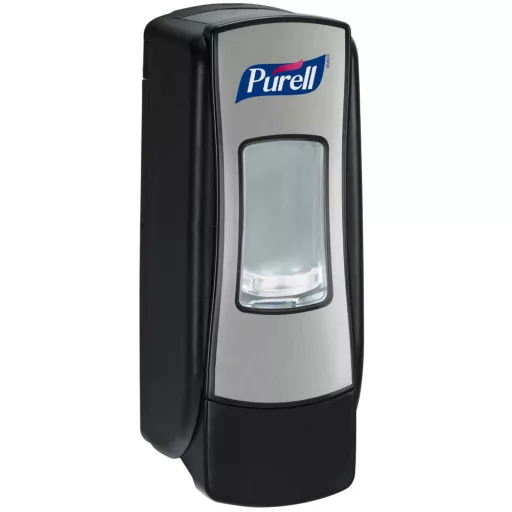 PURELL ADX-7 nyomógombos kézfertőtlenítő gél adagoló, ABS műanyag, fekete/ezüst, 700ml