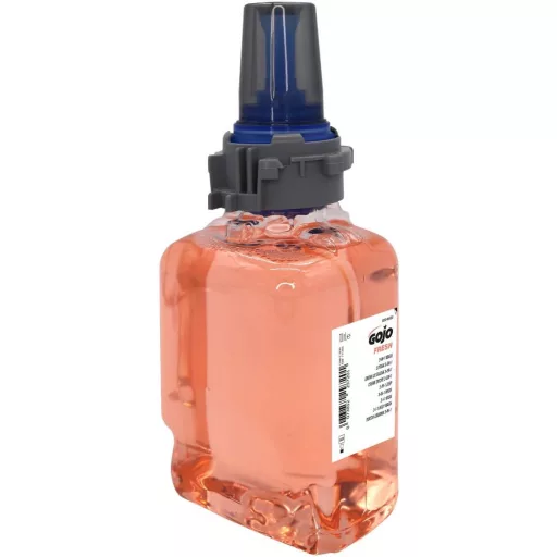 GOJO Fresh 3 az 1-ben tusfürdő, sampon és folyékonyszappan utántöltő patron, gyümölcs illatú, rózsaszín, gél állagú, ADX-7 rendszer, 700ml