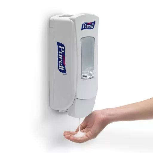 PURELL ADX-12 nyomógombos kézfertőtlenítő gél adagoló, ABS műanyag, fehér/fehér, 1200ml