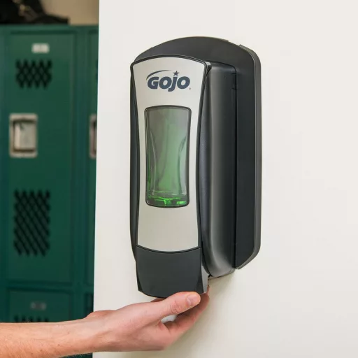 GOJO nyomógombos habszappan adagoló, ADX-12 patronos kézmosó rendszer, fekete/ezüst, 1250 ml