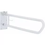   Felhajtható kapaszkodó WC-papír tartóval, fali, acél, fehér, D=32mm, L=800mm