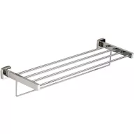   Rácsos törölközőtartó alsó akasztórúddal, 457 mm széles, 210 mm mély, rozsdamentes acél, fényes felület, INOX