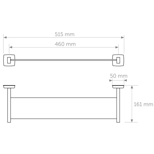 Rozsdamentes acél piperepolc, fényes, 457 mm széles